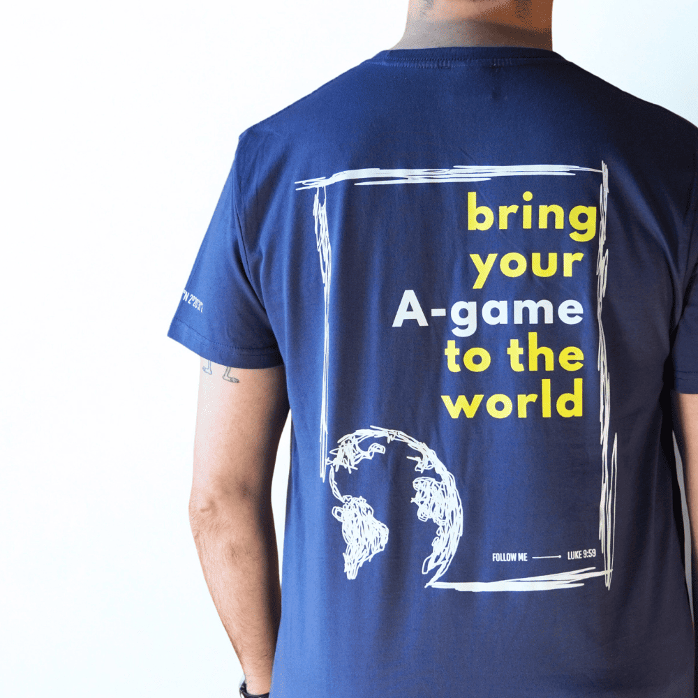 Camiseta AMDG · Bring you A-Game to the world